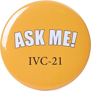 Badge bouton publicitaire Topic 100 mm