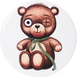 Badge bouton publicitaire Topic 76 mm